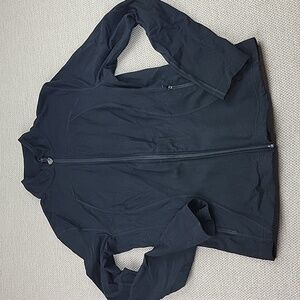 Eddie Bauer Sports Black Full Zip Poly/Spandex Midweight Jersey, Size Small